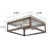 Monviso Rustic Farmhouse Flush Mount Ceiling Light Brush Nickel / Bronze 2-Lights
